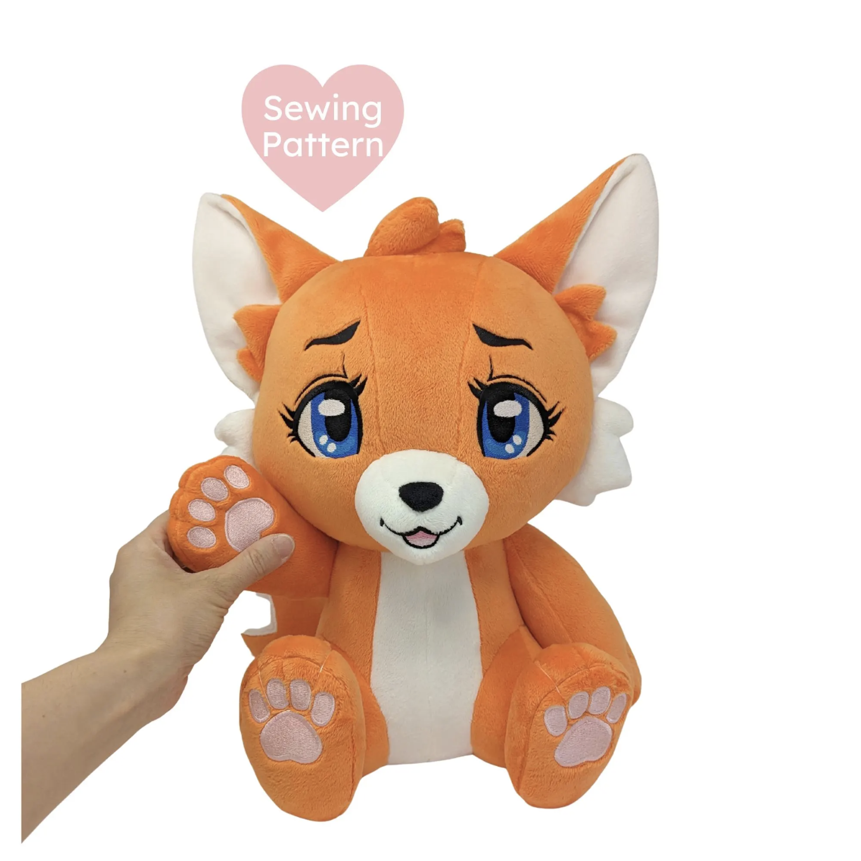 Sitting Furry Plush Pattern: 15 inch Chibi Canine or Feline