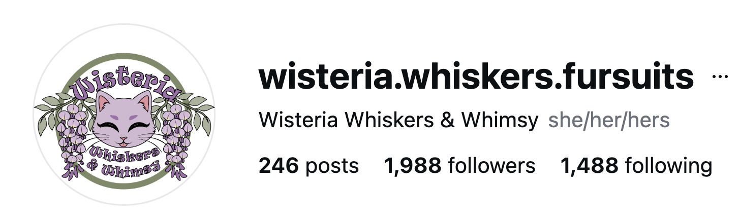 wisteria.whiskers.fursuits Instagram profile